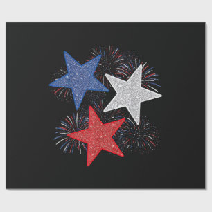 Sterne Amerikanische Flagge Feuerwerk 4. Juli Unab Geschenkpapier