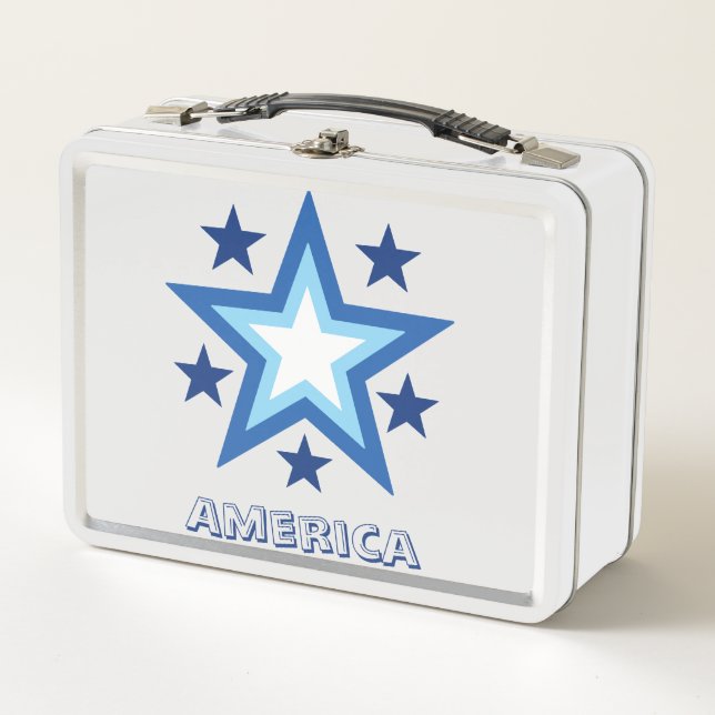 Sterne Amerikas Metall Brotdose (Vorderseite)