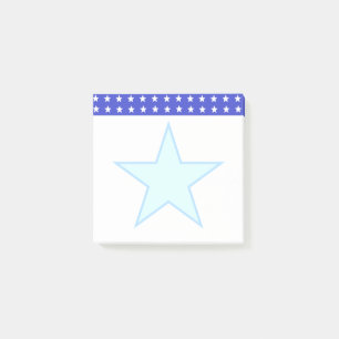 Sterne auf Blau und Weiß Post-it Klebezettel