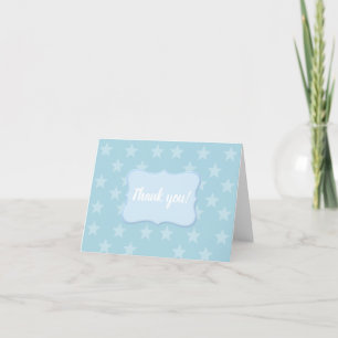 Sterne auf Blue Monogram oder Name Custom Dankeskarte