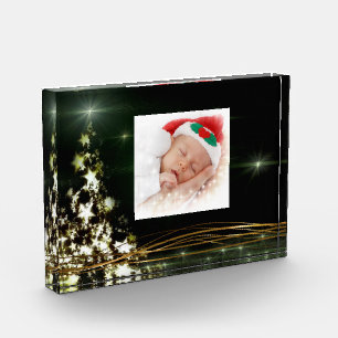 Sterne auf dem Weihnachtsbaum Night Sky Foto Block