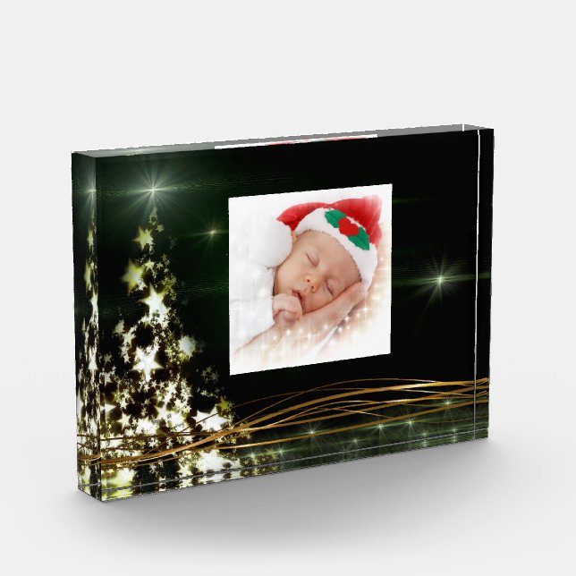 Sterne auf dem Weihnachtsbaum Night Sky Foto Block (Links)