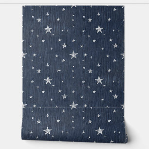 Sterne auf Denim Tapete