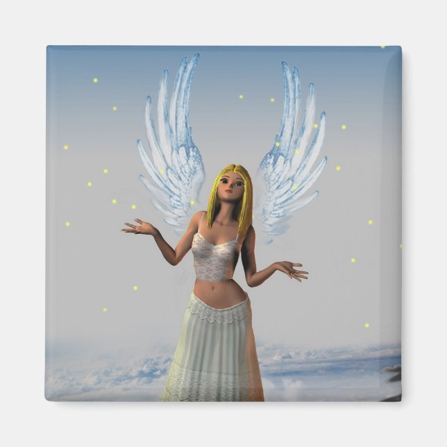 Sterne auf einem Engel fallen (Magnet) Magnet (Vorne)