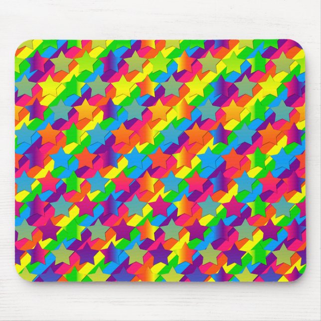 Sterne auf Streifen-Computer-Mousepad Mousepad (Vorne)