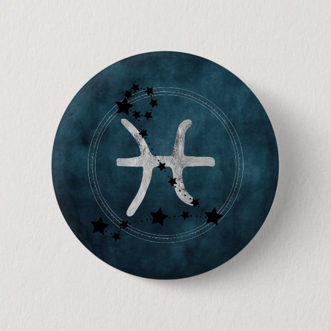 Sterne aus schwarzem und silberfarbenem Sternbild Button (Vorderseite)