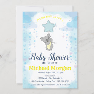 Sterne, Babybär-Babyparty Einladung