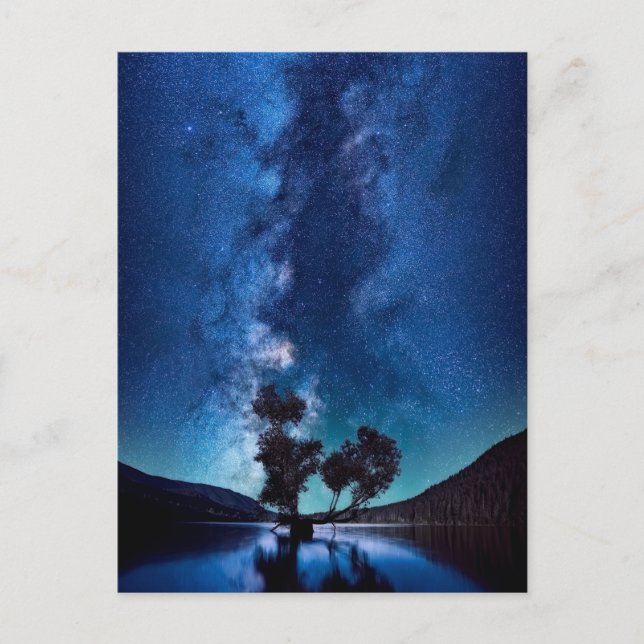 Sterne bei der Nachtpostkarte Postkarte (Vorderseite)