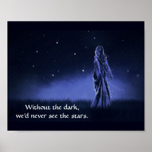 Sterne bei Nacht Inspiration und Spirituosenangebo Poster