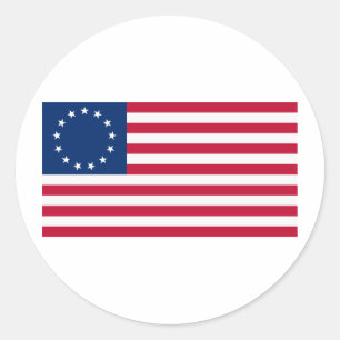 Sterne Betsy Ross US-Flagge 13 Runder Aufkleber