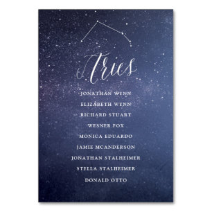 Sterne Celestial Seating Chart Card Aries Tischnummer