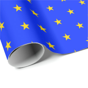 Sterne der Exzellenz in Gold und Blau Geschenkpapier