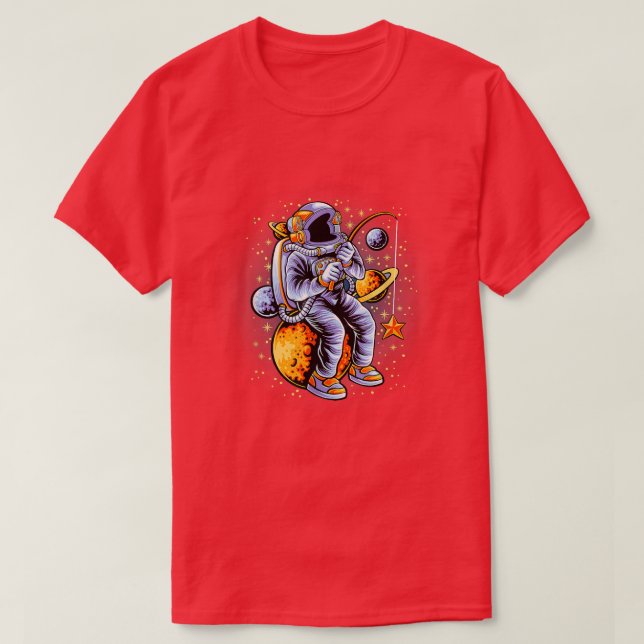 Sterne des Astronauten im Weltraumkosmos Astr T-Shirt (Design vorne)