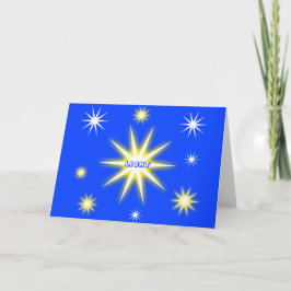 Sterne des Holiday Light auf Blue Karte