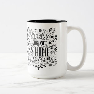 Sterne, die sie für Sie glänzen Zweifarbige Tasse