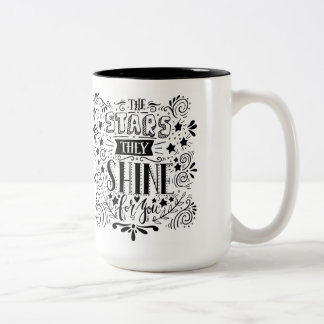 Sterne, die sie für Sie glänzen Zweifarbige Tasse