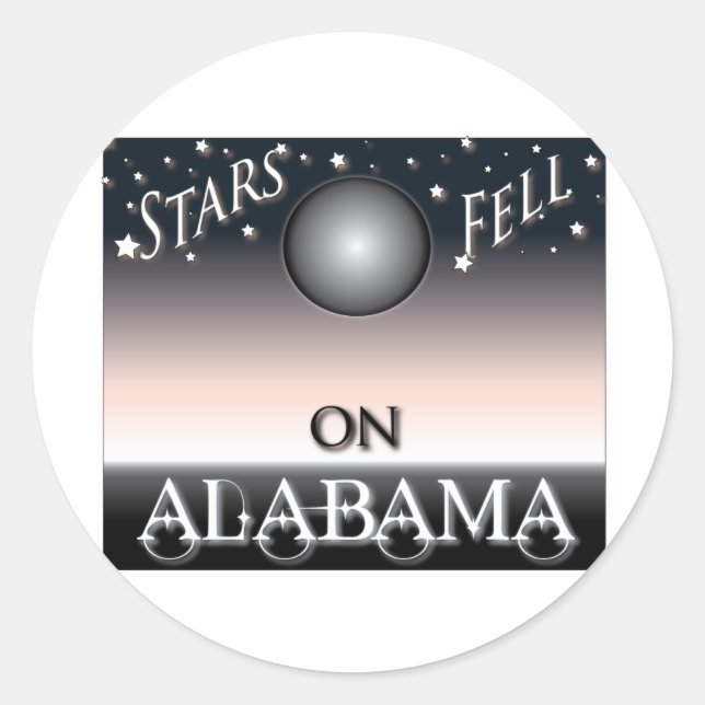 Sterne fallen an Alabama Runder Aufkleber (Vorderseite)