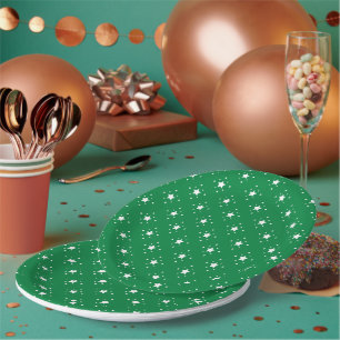 Sterne Grüner Weihnachtshintergrund Pappteller