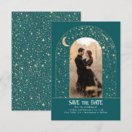 Sterne Himmelsbogen Aquamarines Save the Date Foto