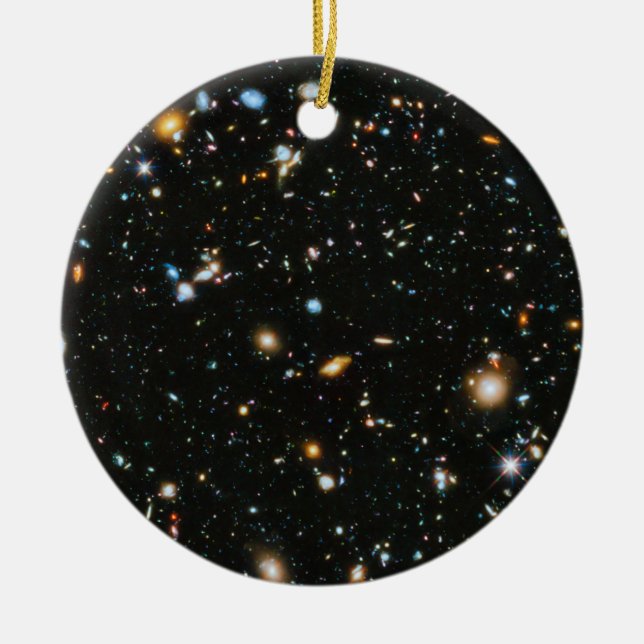 Sterne im Raum - Hubble ultra tiefes Feld Keramik Ornament (Vorne)