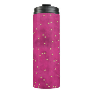 Sterne im rosa Hintergrund Thermosbecher