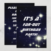 Sterne in Deep Space Dark Blue Happy Birthday