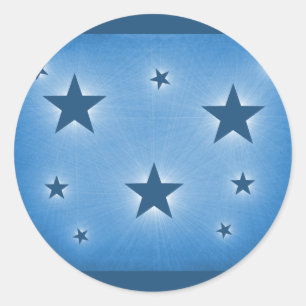 Sterne in den nächtlichen Himmelsaufklebern, blau Runder Aufkleber