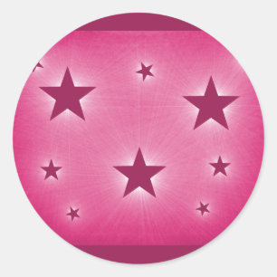 Sterne in den nächtlichen Sky Stickers, Magenta Runder Aufkleber