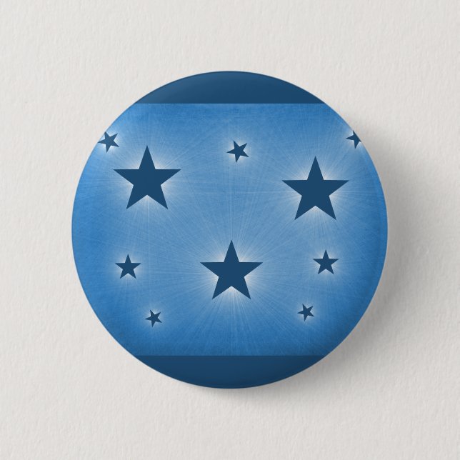 Sterne in der Nacht Himmel Button, Blau Button (Vorderseite)