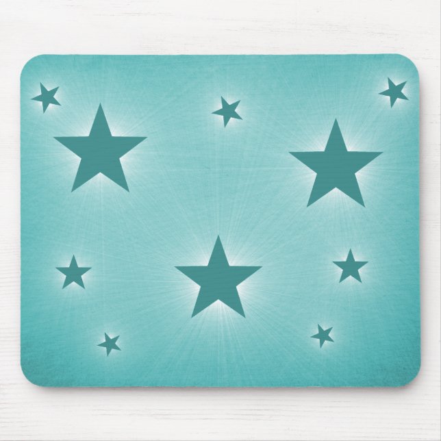 Sterne in der Night Sky Mousepad, Aquamarin Mousepad (Vorne)