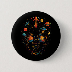 Sterne in meinen Augen psychedelischer Weltraum Sc Button