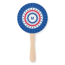 Sterne in Rot, Weiß und Blau mit Monogramm