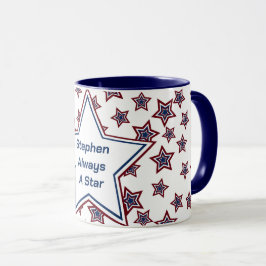 Sterne in Rot, Weiß und Blau Tasse