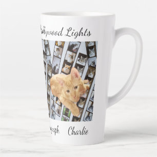 Sterne leuchtende Hollywood-Katzen Foto & Muster, Milchtasse