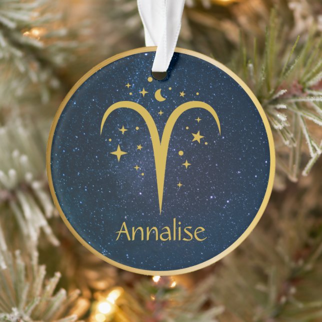 Sterne mit goldenen Sternen für Zoos personalisier Ornament (Baum)