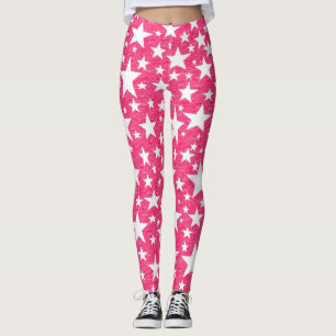 Sterne mit Hot-Pink-Hintergrund Leggings