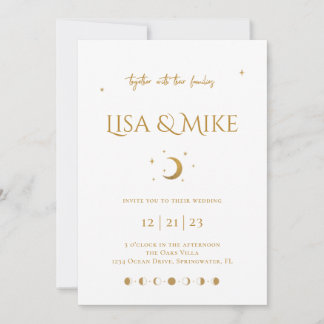 Sterne & Mond Minimal Celestial Einladung