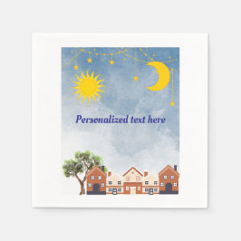 Sterne, Mond und Sonnendusche Serviette