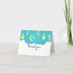Sterne Mond & Wolken Baby Shower Dankeskarten Dankeskarte