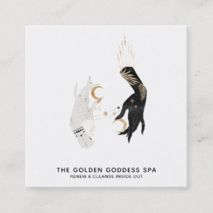 *~* Sterne Moon Mystic Hands Gold Palm Blätter We Quadratische Visitenkarte