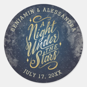 Sterne-Nacht-Aufkleber Runder Aufkleber