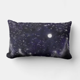 Sterne Nachthimmel leuchten Mond Starry Night Lendenkissen