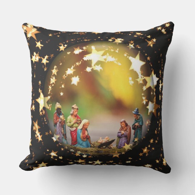 Sterne Nativity-Szenen-Krippen-Jungfrau-Marys Kissen Für Draußen (Vorderseite)