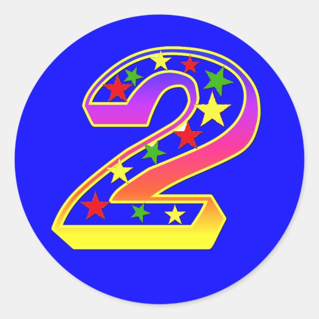 Sterne Nummer 2 Aufkleber (Vorderseite)