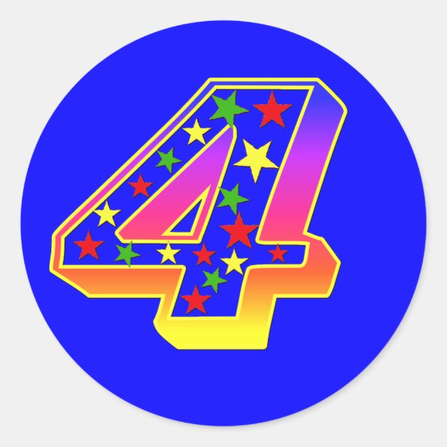 Sterne Nummer 4 Aufkleber (Vorderseite)