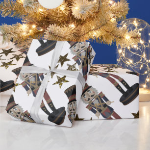 Sterne  & Nussknacker Weihnachtspapier Geschenkpapier