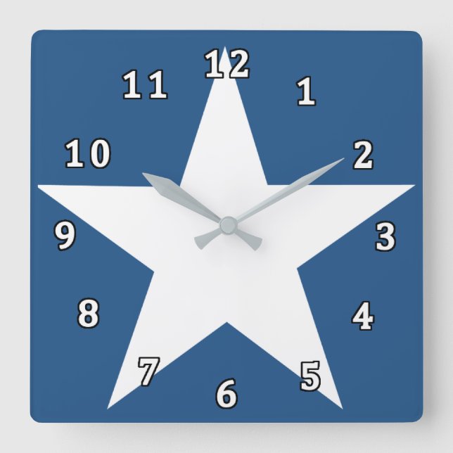 Sterne Quadratische Wanduhr (Vorderseite)