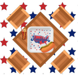 Sterne Rot Weiß und Blau Amerika Pappteller