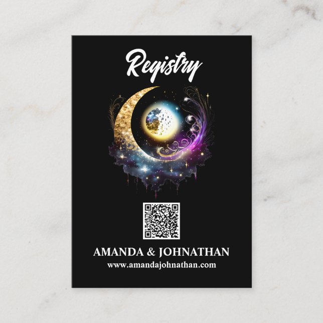 Sterne Schwarzer Magenta QR Code Registrierung chi Begleitkarte (Vorderseite)