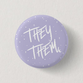 Sterne Sie ihnen Pronomen in Lilac Button